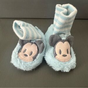 Disney Baby Mickey Blue and White Booties